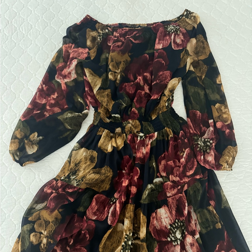 Abercrombie & Fitch Kids Floral Dress - Black, Red, Green, Brown